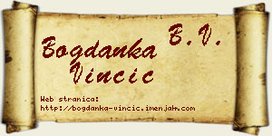 Bogdanka Vinčić vizit kartica